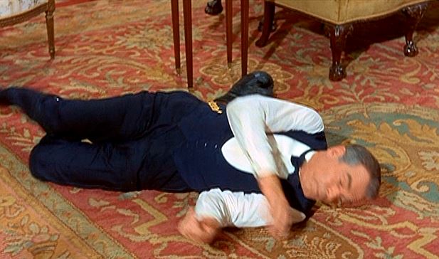 Yep, "getting whooped" it is! A lesson to all of you: If you want to get in good with your future father-in-law, throw him to the ground! He'll love you for it!