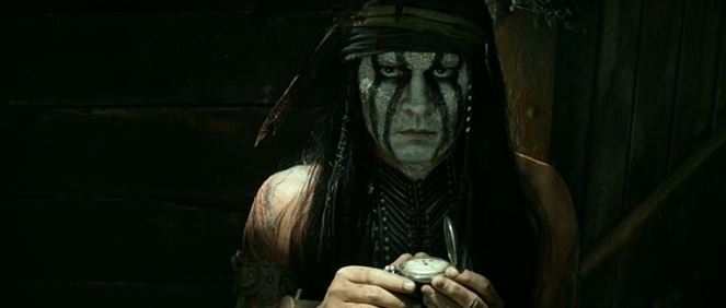 Wait a minute! Johnny Depp plays BOTH flashback Tonto AND the old version we saw at the fair?! No wonder this film got nominated for the Best Makeup and Hairstyling Oscar!