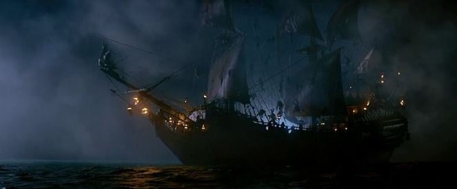 The ship presents itself as a fearful sight to behold to passing ships.