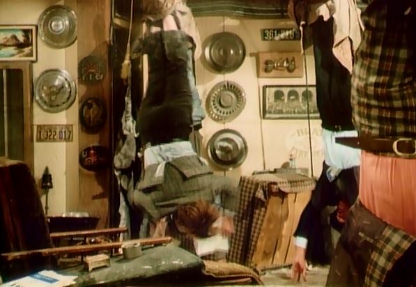 "Don't say it!" "How's..." "DON'T SAY IT!" "How's it hanging?" "AAAUGH!!!"